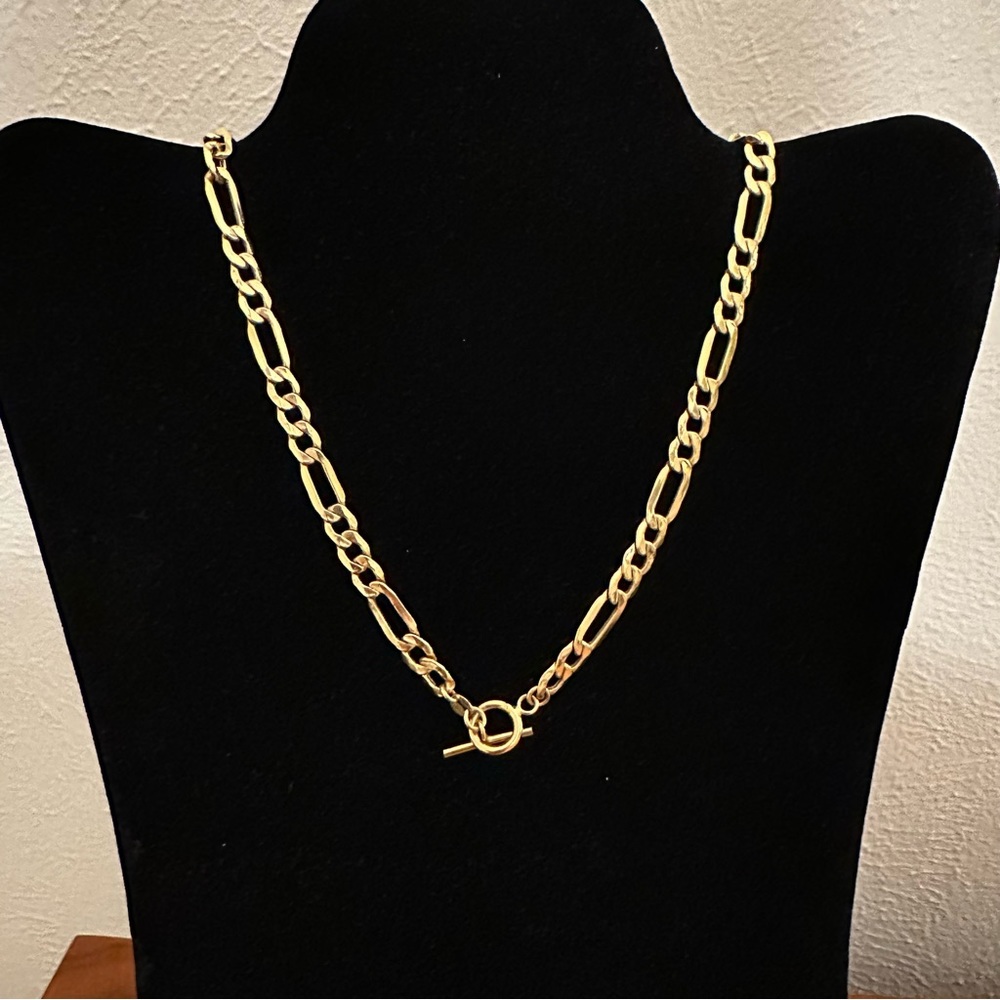 Figaro Toggle Necklace in Gold Plated over Sterling Silver